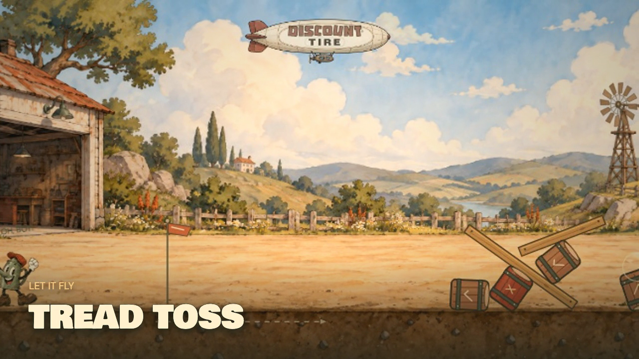 Tread Toss playable cartoon game